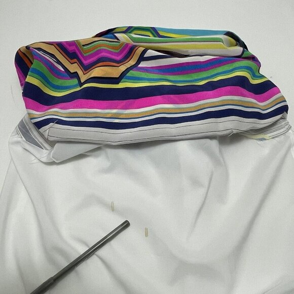 Amanda Uprichard Silk Blouse Sleeveless Women Size P Petite Colorful Rainbow Art - Picture 9 of 11